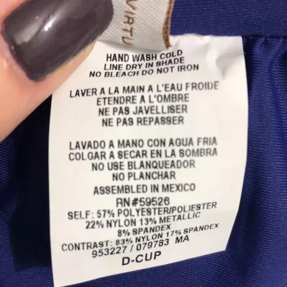 Becca South Coast Bandeau Bikini Top D-cup NWOT - Picture 7 of 7